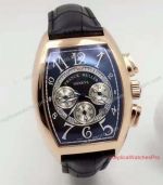 Knockoff Franck Muller Cintree Curvex Chronograph watch Rose Gold Leather